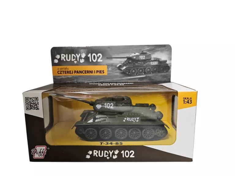 CZOŁG METALOWY RUDY 102 T-34-85 MODEL 1:43 DAFFI 181021
