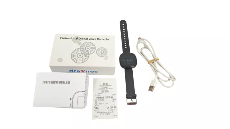KAMERA SZPIEGOWSKA DYKTAFON ZEGAREK DRAVIRES 64GB