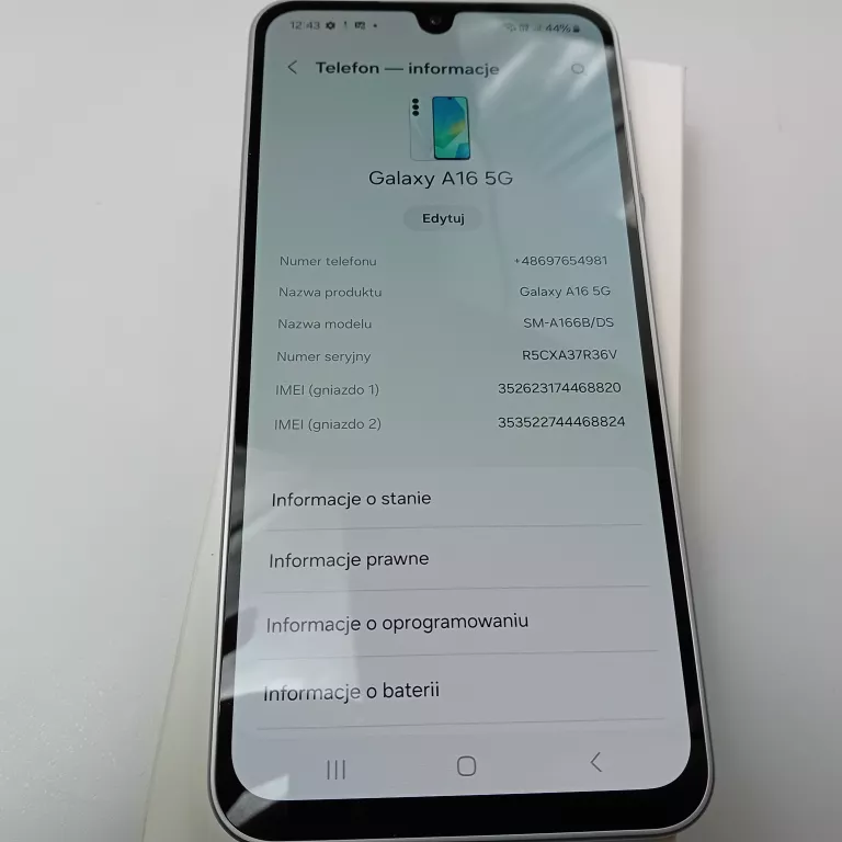 SAMSUNG GALAXY A16 5G 4/128GB KOMPLET IGŁA