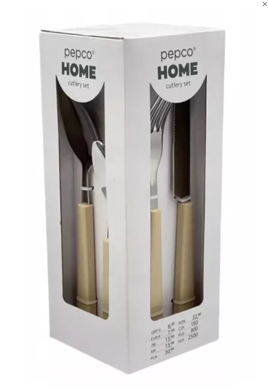ZESTAW SZTUĆCÓW 24 SZT PEPCO HOME BEŻOWĄ RĄCZKĄ