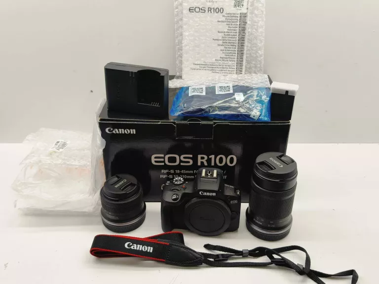 APARAT CANON EOS R100 + RF-S 18-45MM IS STM + RF-S 55-210MM IS STM