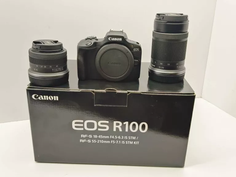 APARAT CANON EOS R100 + RF-S 18-45MM IS STM + RF-S 55-210MM IS STM