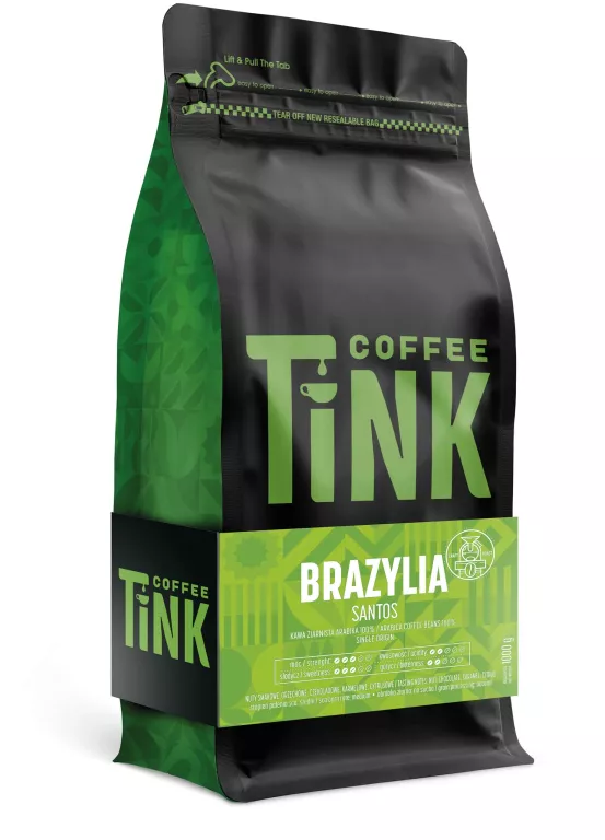 ORYGINALNA KAWA ZIARNISTA ARABICA BRAZYLIA COFFEE TINK 1KG.