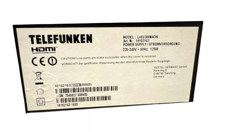 TELEWIZOR LED TELEFUNKEN 48" L48U300N4CW