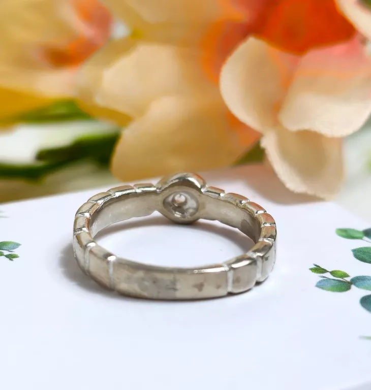 ELEGANCKI PROSTY SREBRNY PIERŚCIONEK ŻŁOBIENIA CYRKONIA P925 3,02G R10