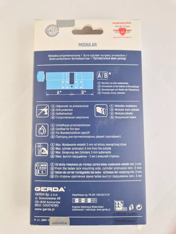 WKŁADKA MODUŁOWA GERDA PREMIUM PROTECTION KLUCZ-KLUCZ