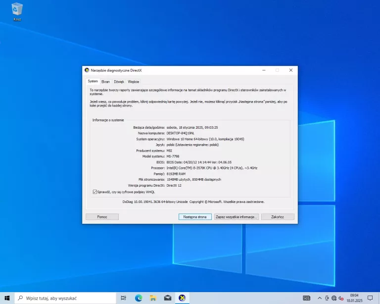 KOMPUTER STACJONARNY ZALMAN MS-7798 I5-3570K 8GB RAM DYSK 2TB HDD GTX 760
