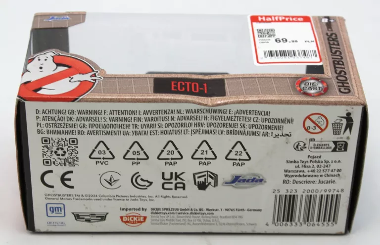 MODEL SAMOCHODU GHOSTBUSTERS DIECAST 1/32 1959 CADILLAC ECTO-1
