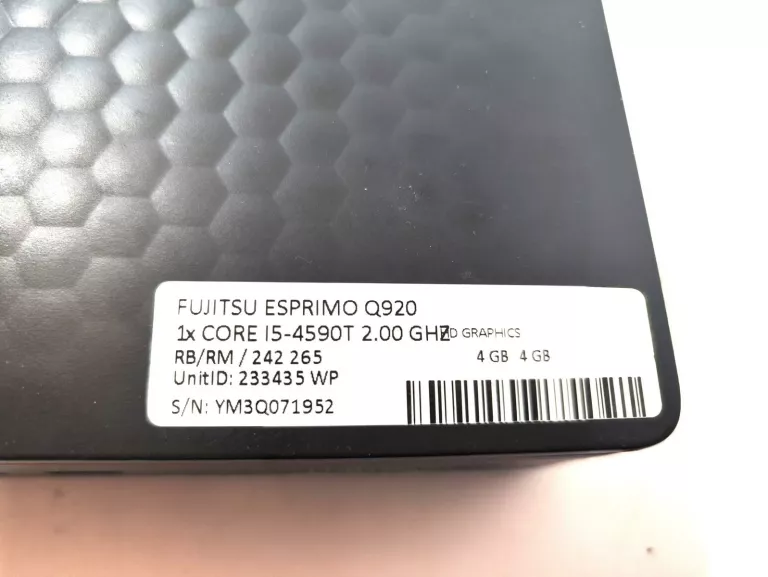 MINI KOMPUTER FUJITSU Q920 I5-4590/8GB/1TB +ZAS