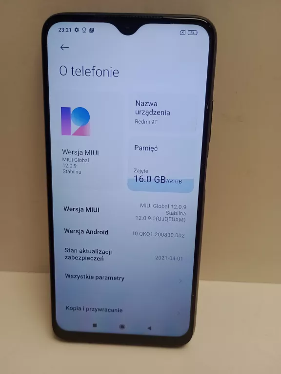 TELEFON XIAOMI REDMI 9T 4/64GB