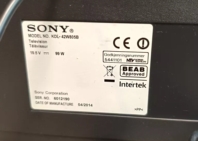 TELEWIZOR SONY KDL-42W805B ODBIÓR OSOBISTY