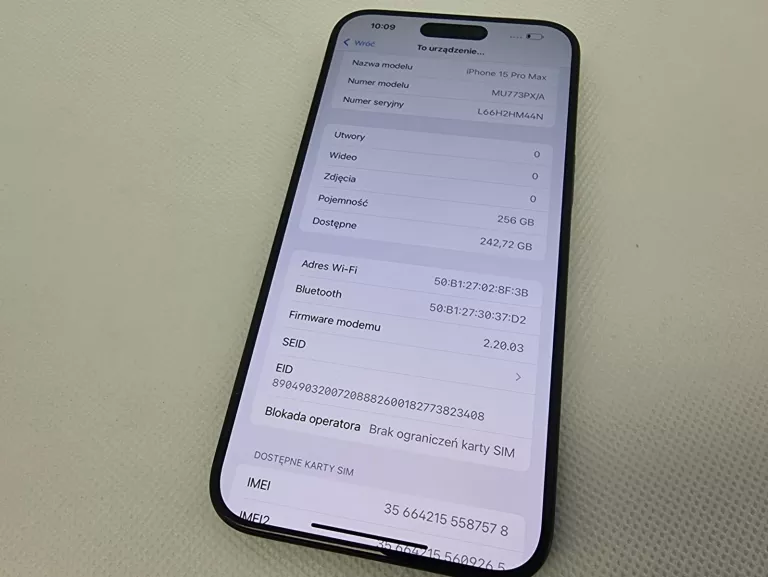 APPLE IPHONE 15 PRO MAX 256GB 100%