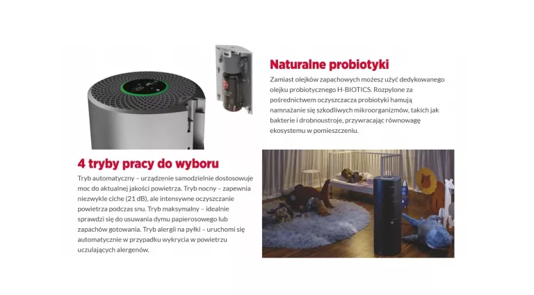 OCZYSZCZACZ POWIETRZA HOOVER H-PURIFIER 700 FILTR HEPA AROMATERAPIA