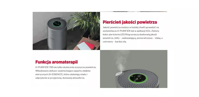 OCZYSZCZACZ POWIETRZA HOOVER H-PURIFIER 700 FILTR HEPA AROMATERAPIA