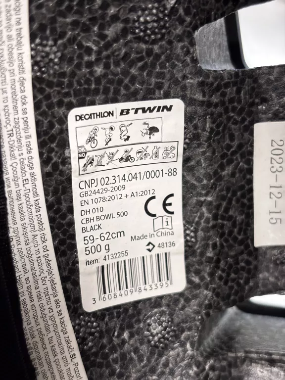 KASK BTWIN 500 CZARNY OBW. 59-62