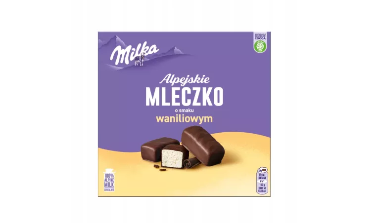 CZEKOLADKI MILKA ALPEJSKIE MLECZKO WANILIOWE 330 G