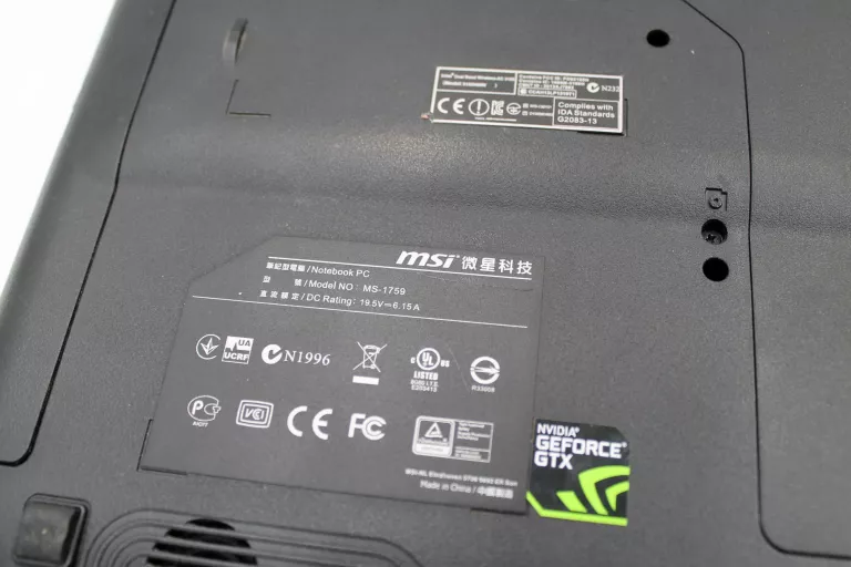 LAPTOP MSI MS-1759 8GB 1TB GTX 950M I7-4720HQ 2,6G