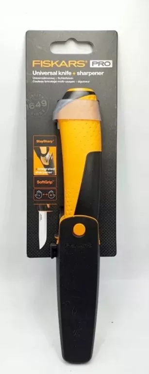 NÓŻ UNIWERSALNY Z WBUDOWANĄ OSTRZAŁKĄ 215MM FISKARS