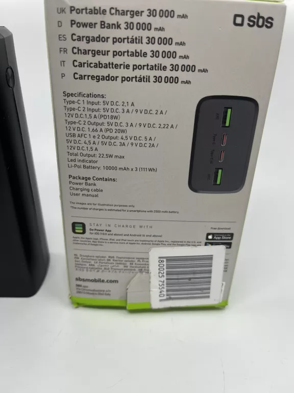 POWERBANK SBS 30000MAH