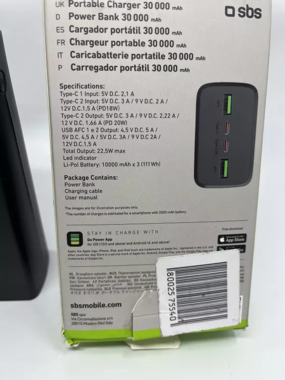 POWERBANK SBS 30000MAH