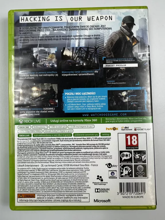 GRA NA XBOX 360 WATCH DOGS