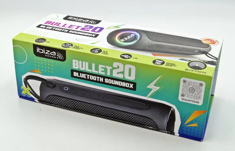 GŁOŚNIK BLUETOOTH IBIZA SOUND BULLET 20 W PUDEŁKU