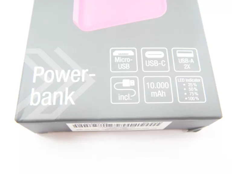 POWERBANK RÓZOWY 10000MAH