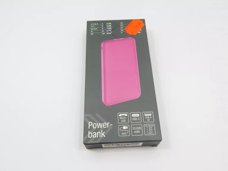 POWERBANK RÓZOWY 10000MAH