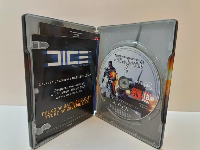 GRA NA PS3 BATTLEFIELD 4 METALOWE PUDELKO B/N