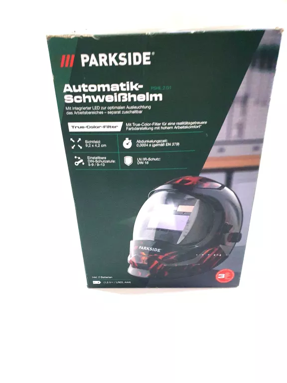 PARKSIDE PSHL 2 D1 AUTOMATYCZNA PRZYŁBICA MASKA SPAWALNICZA W PŁOMIENIE LE