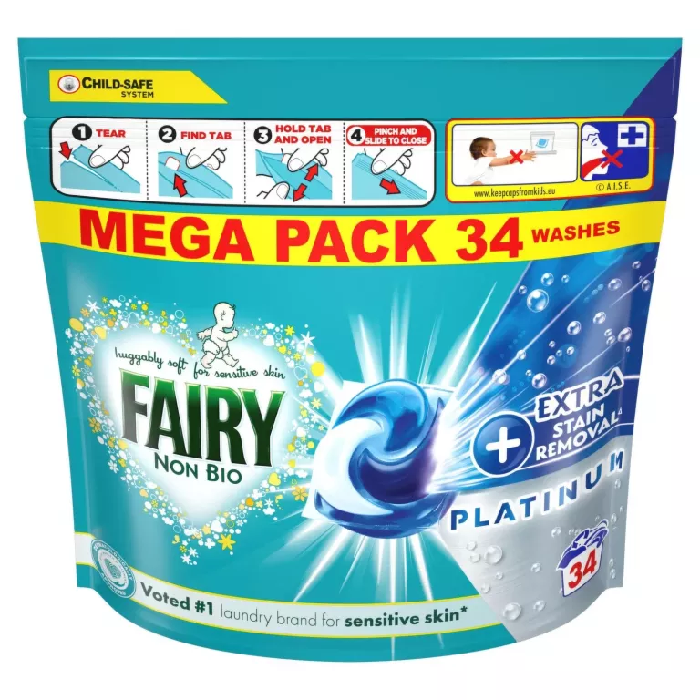 FAIRY NON BIO 34 EXTRA + PLATINUM  KAPSUŁKI DO PRANIA DLA NIEMOWLĄT