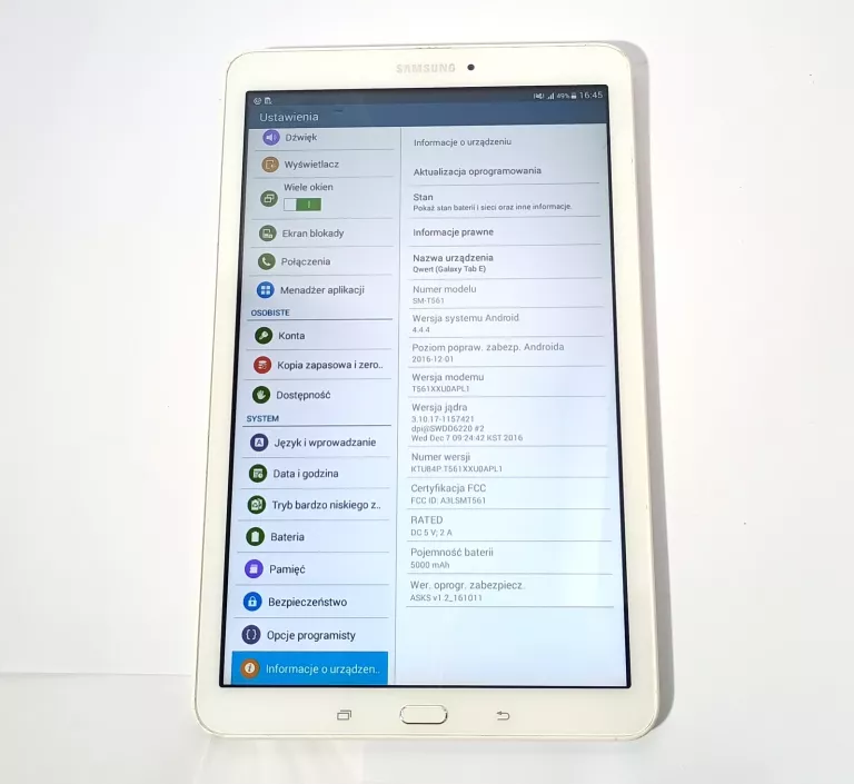 TABLET SAMSUNG GALAXY TAB E