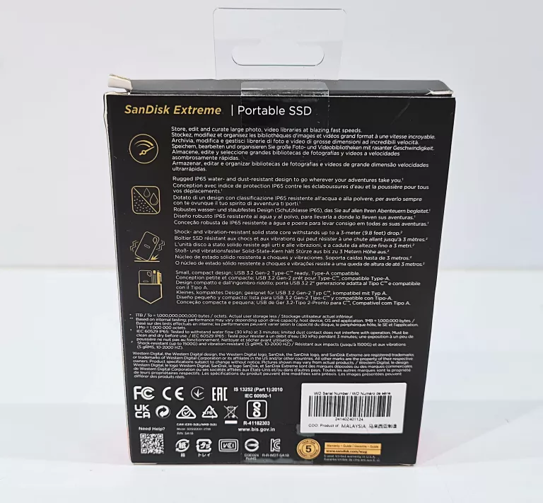SANDISK EXTREME PORTABLE SSD 2TB DYSK ZEWNĘTRZNY