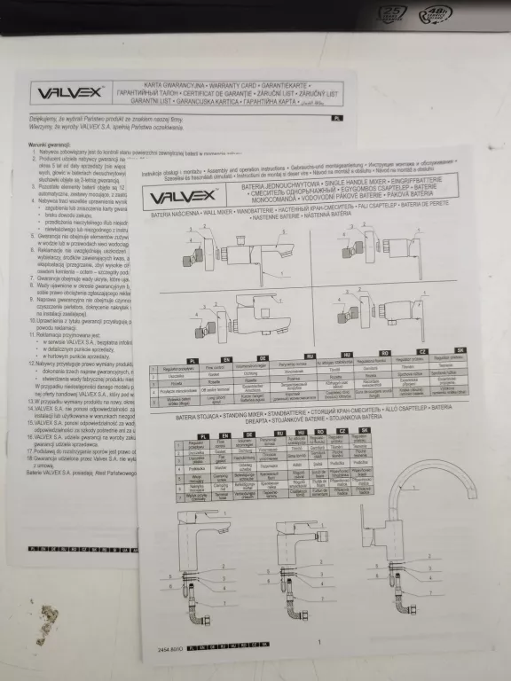 BATERIA UMYWALKOWA REMO VALVEX