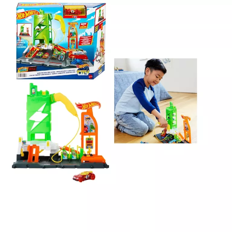 HOT WHEELS CITY SUPERSTACJA ŁADOWANIA SAMOCHODÓW ZESTAW DO ZABAWY HTN79