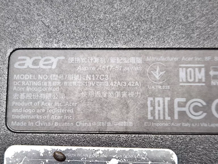 LAPTOP ACER ASPIRE 5 A517 17,3 " INTEL CORE I7 8 GB / 512 GB, MX130