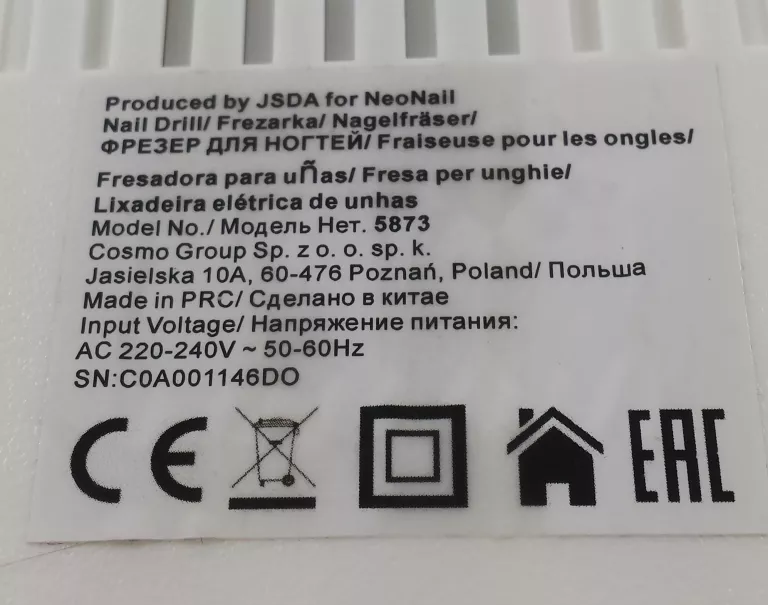 FREZARKA DO PAZNOKCI JSDA-JD700