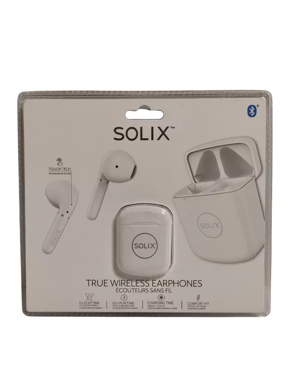 SŁUCHAWKI DOUSZNE BLUETOOTH SOLIX ECOUTEURS SANS FIL 2580479 BIAŁE