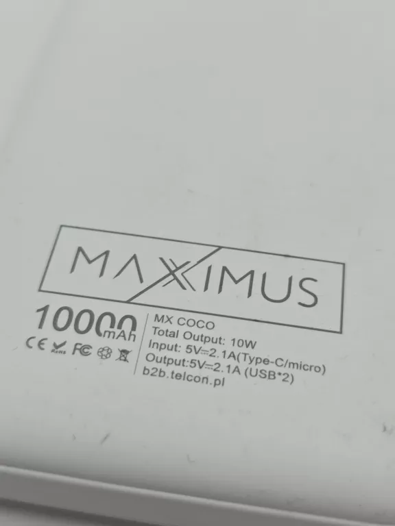 POWERBANK MAXIMUS 10000MAH 10W