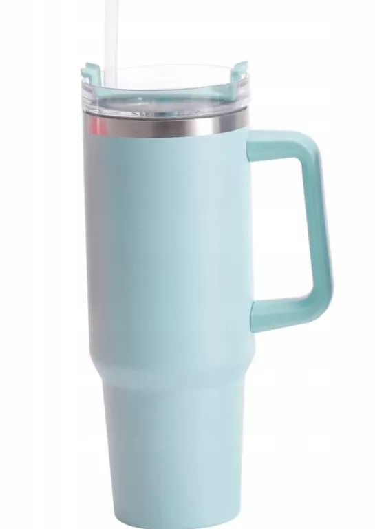 BIDON 1200 ML DRINKING CUP KUBEK TERMICZNY Z RURKĄ TURKUSOWY