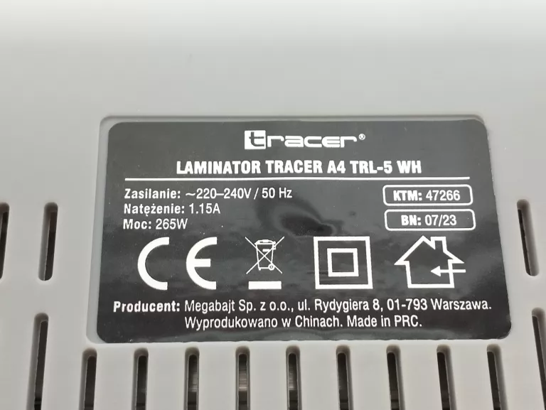 LAMINATOR TRACER TRL-5 WH