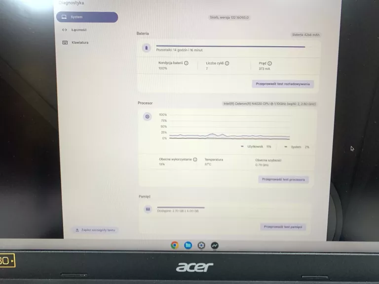LAPTOP CHROMEBOOK ACER N19Q3 CB315-3H SERIES SREBRNY