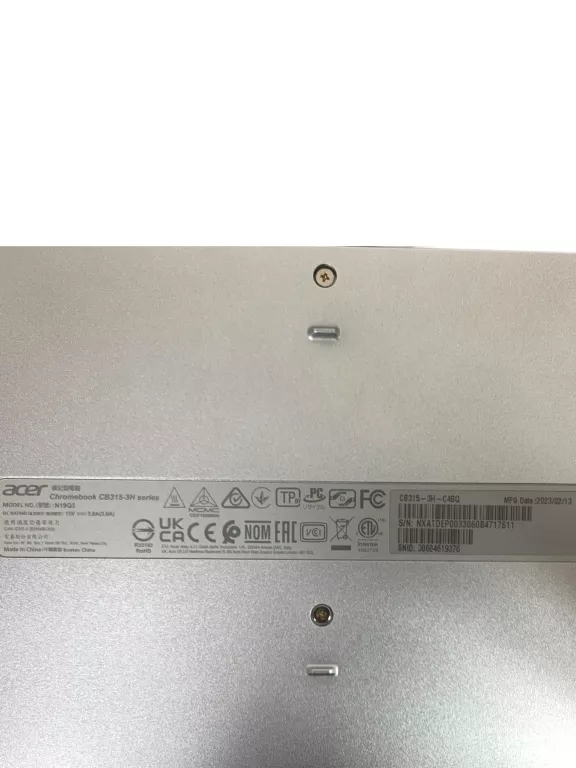 LAPTOP CHROMEBOOK ACER N19Q3 CB315-3H SERIES SREBRNY