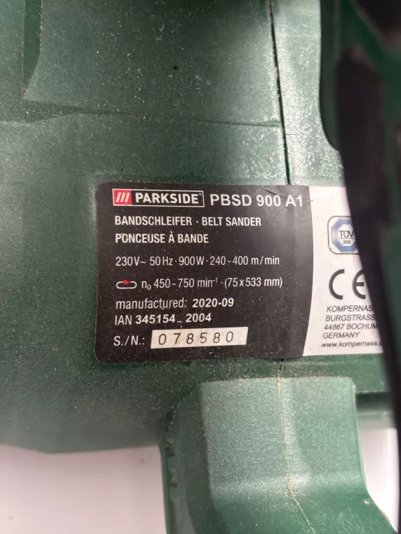 SZLIFIERKA TAŚMOWA CZOŁG 900W PARKSIDE PBSD 900 A1