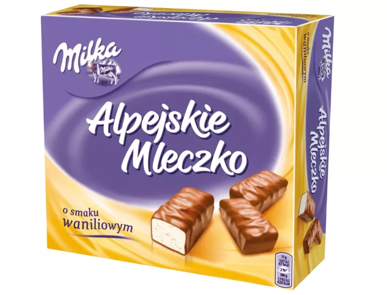 CZEKOLADKI MILKA ALPEJSKIE MLECZKO WANILIOWE 330 G