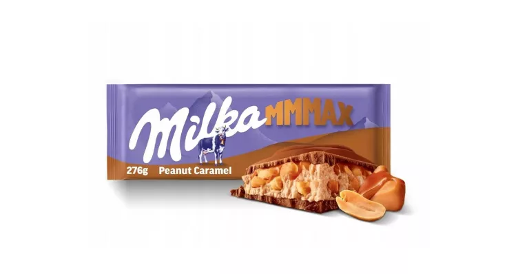 MILKA MMMAX CZEKOLADA MLECZNA DUŻA TABLICZKA PEANUT CARAMEL 276 G