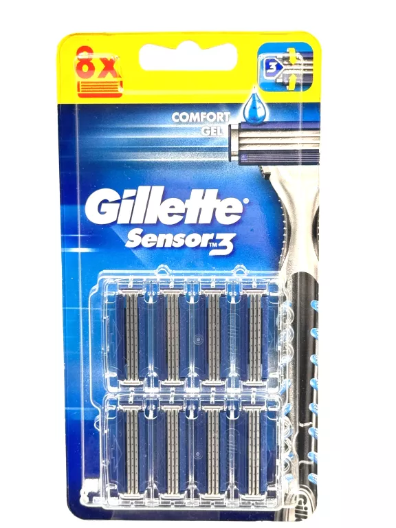 GILLETTE SENSOR3 OSTRZA WYMIENNE DO MASZYNKI DO GOLENIA, 8 SZTUKI