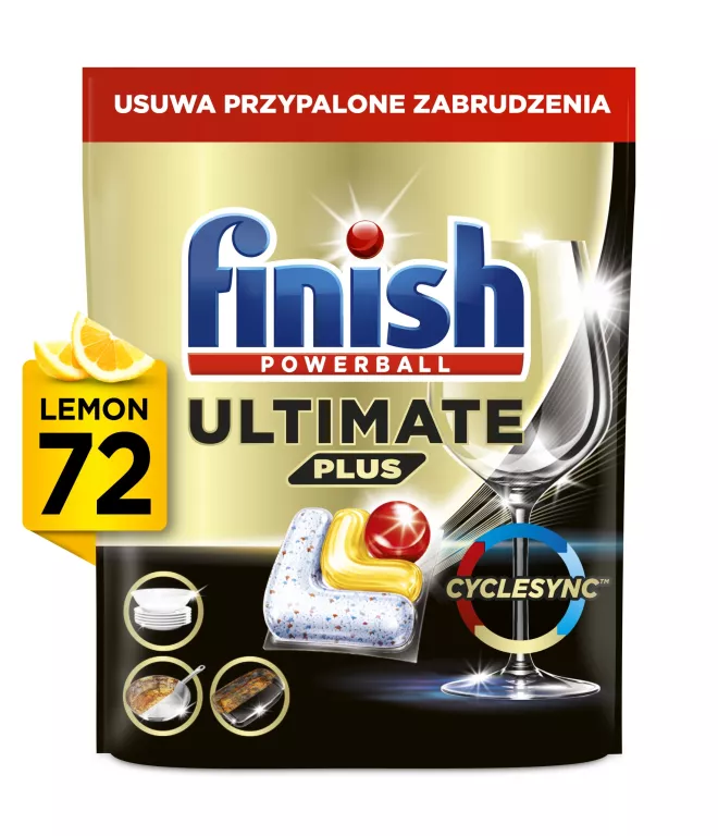 KAPSUŁKI FINISH ULTIMATE PLUS 72 SZT LEMON