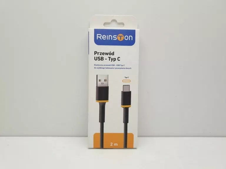 KABEL PRZEWÓD REINSTON EKT32 USB - USB-C 2 METRY CZARNY