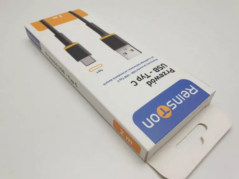 KABEL PRZEWÓD REINSTON EKT32 USB - USB-C 2 METRY CZARNY